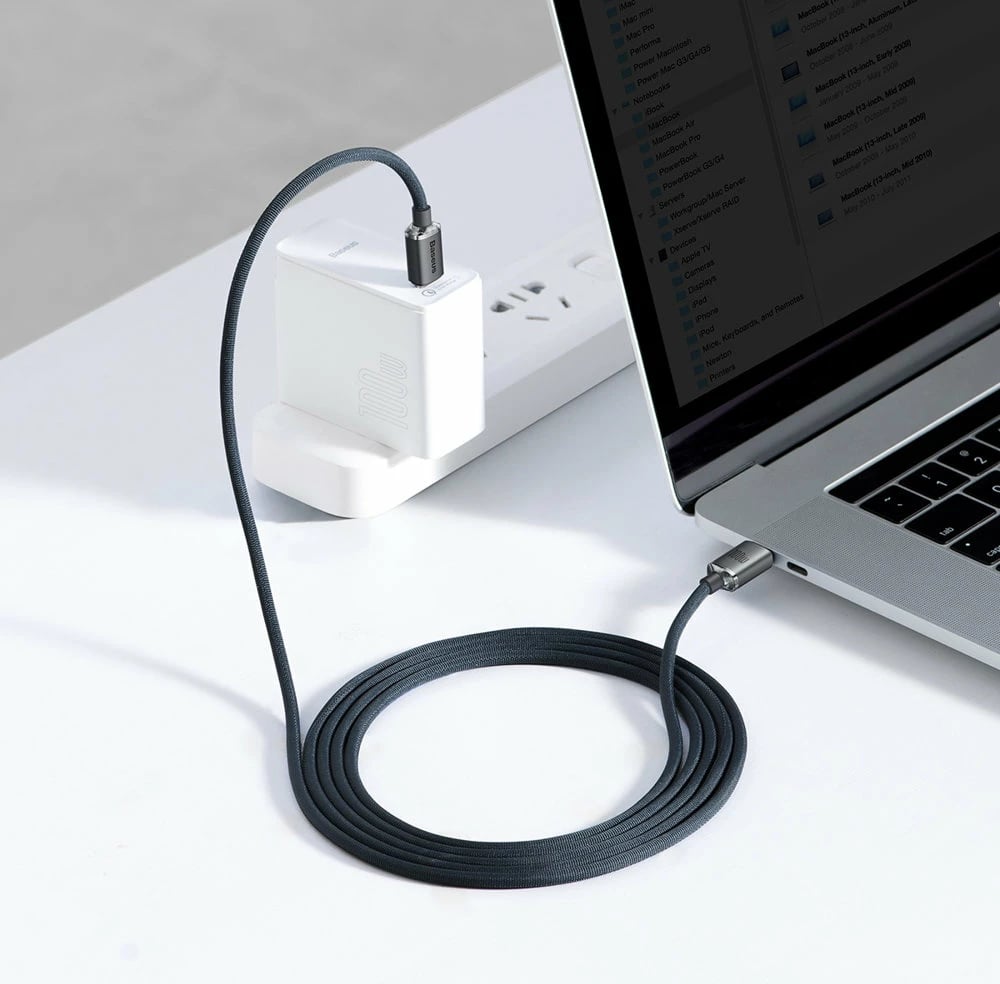 Kabllo USB-C në USB-C Baseus CAJY000701, 2m, 100W, e zezë