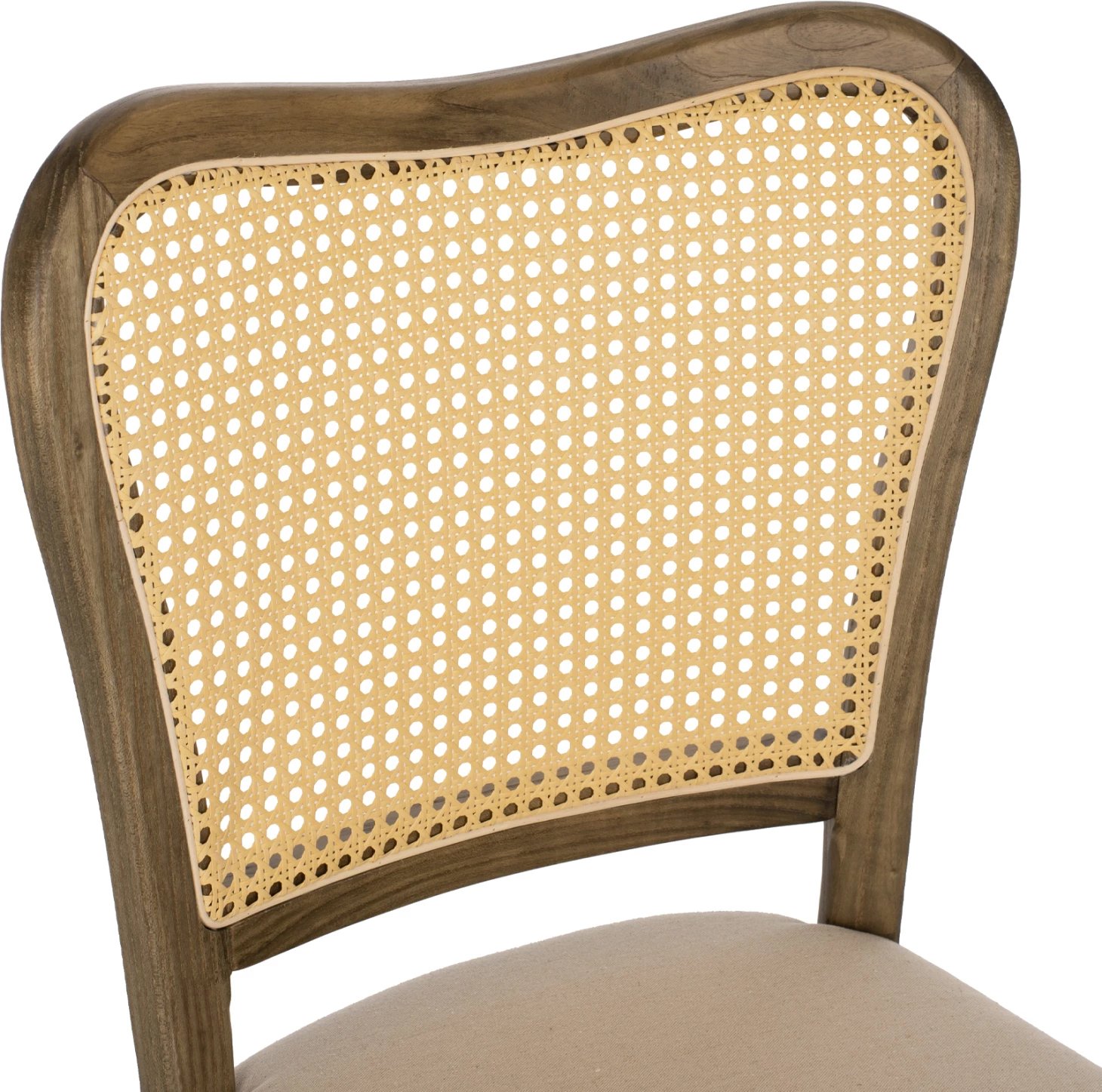 Karrige TOON dru, shpinë rattan, ulëse stof, FH9406.04, 47x52x91.5H cm