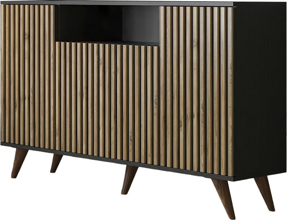 Konsol Hanah Home, FRN-9004-1, ngjyrë druri, e zezë, Atlantic Pine, 140x91x35cm