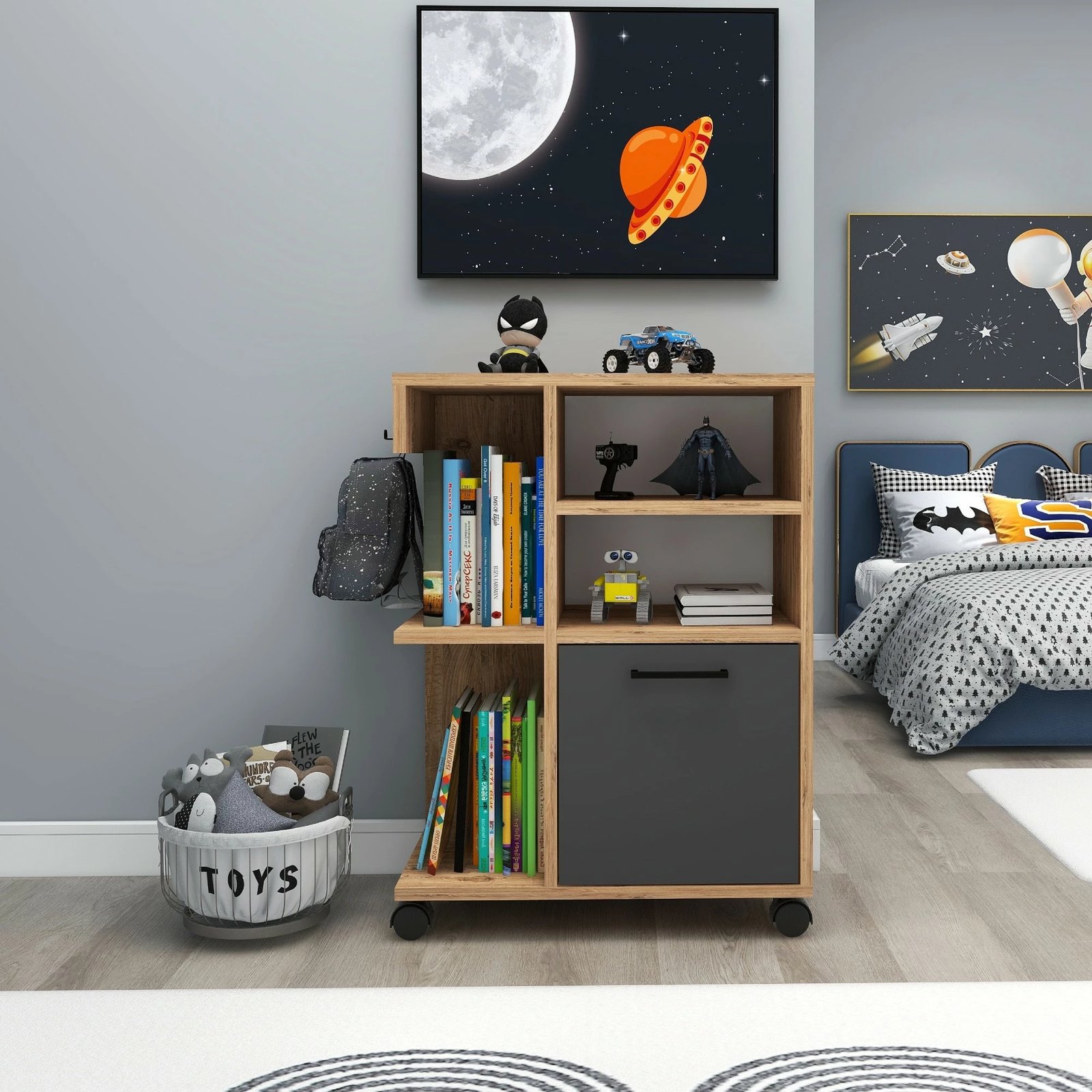Dollap multifunksional Hanah Home, Rebusa, ngjyrë Atlantic Pine dhe antracit