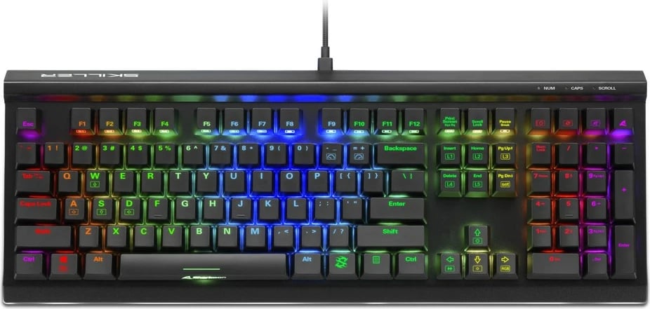 Tastierë mekanike SHARKOON SKILLER SGK60, Kailh Box White, RGB, US Layout, e zezë