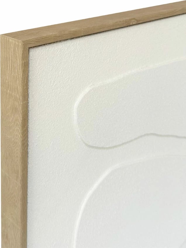 Pikturë dekorative RHYTHM B me kornizë, kanavacë, bezhë e bardhë, 82.6x4.3x122.6cm