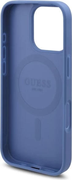 Mbështjellës Guess 4G Flowers Print MagSafe për iPhone 16 Pro, Kaltër