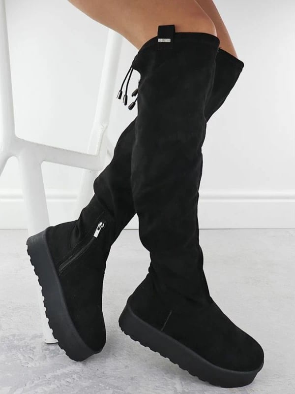 Çizme platforme femra Big Star SS274264, të zeza