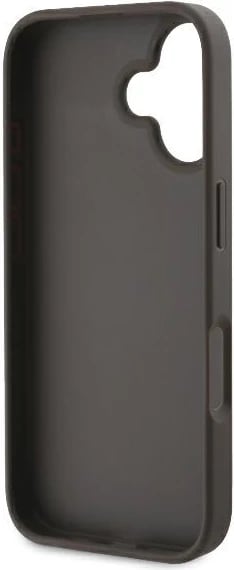 Mbështjellës Guess për iPhone 16, lëkurë, crossbody, kafe