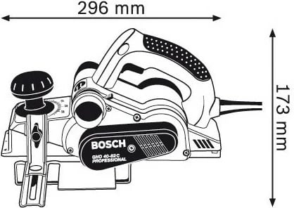Rrafshues Bosch GHO 40-82 C Professional, 14000 RPM, 8.2 cm, AC, Zi, Kaltër, Argjendtë