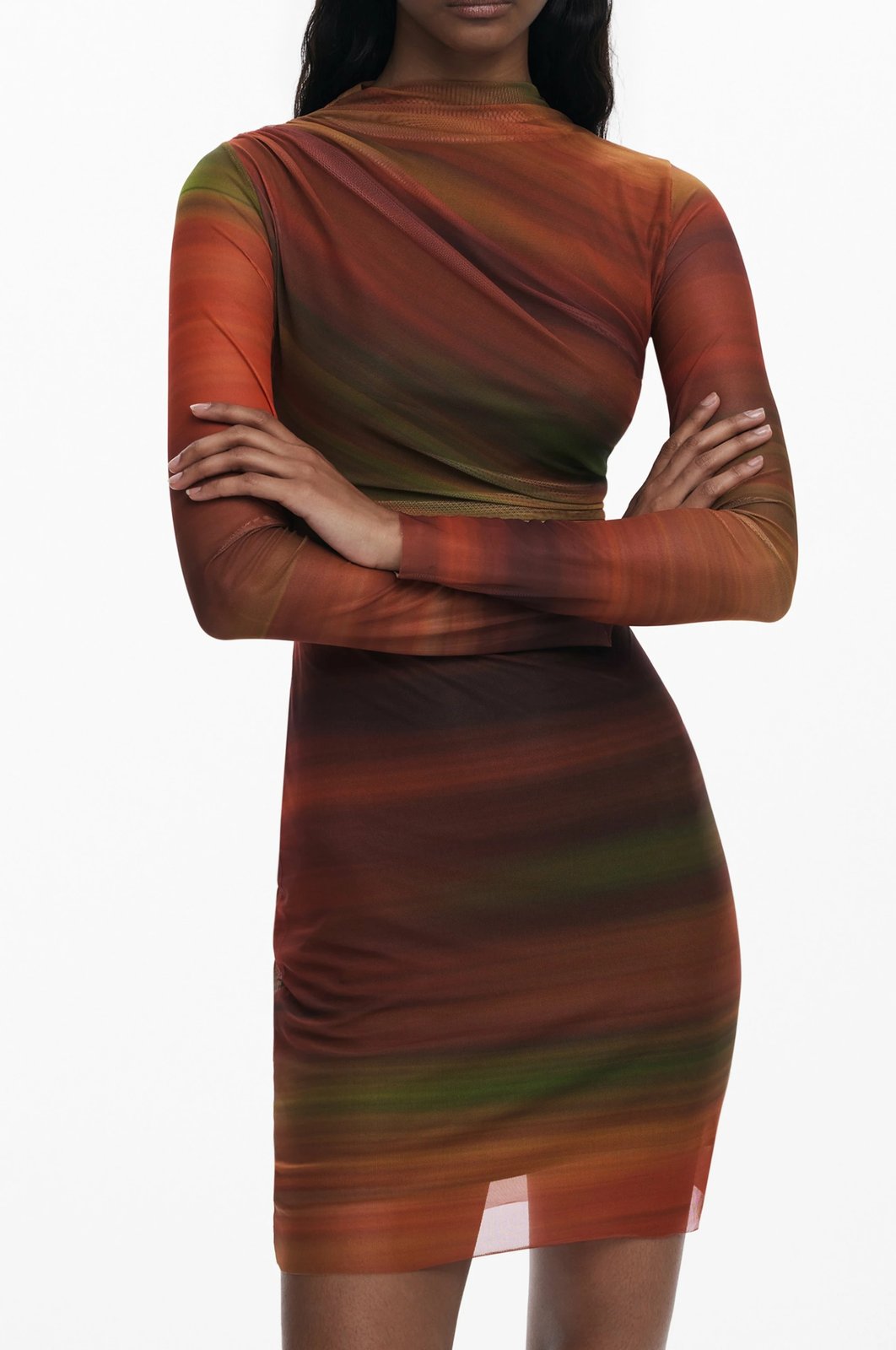 Fustan i shkurtë për femra DESIGUAL, portokalli