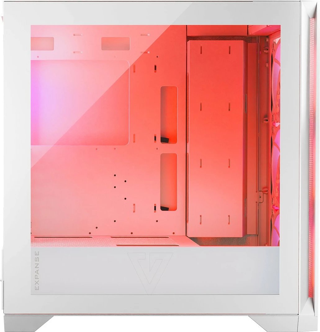 Kasë MODECOM Volcano Expanse S ARGB Midi Tower ATX/µATX/ITX me 4 ventilatorë ARGB, xham i kalitur, e bardhë