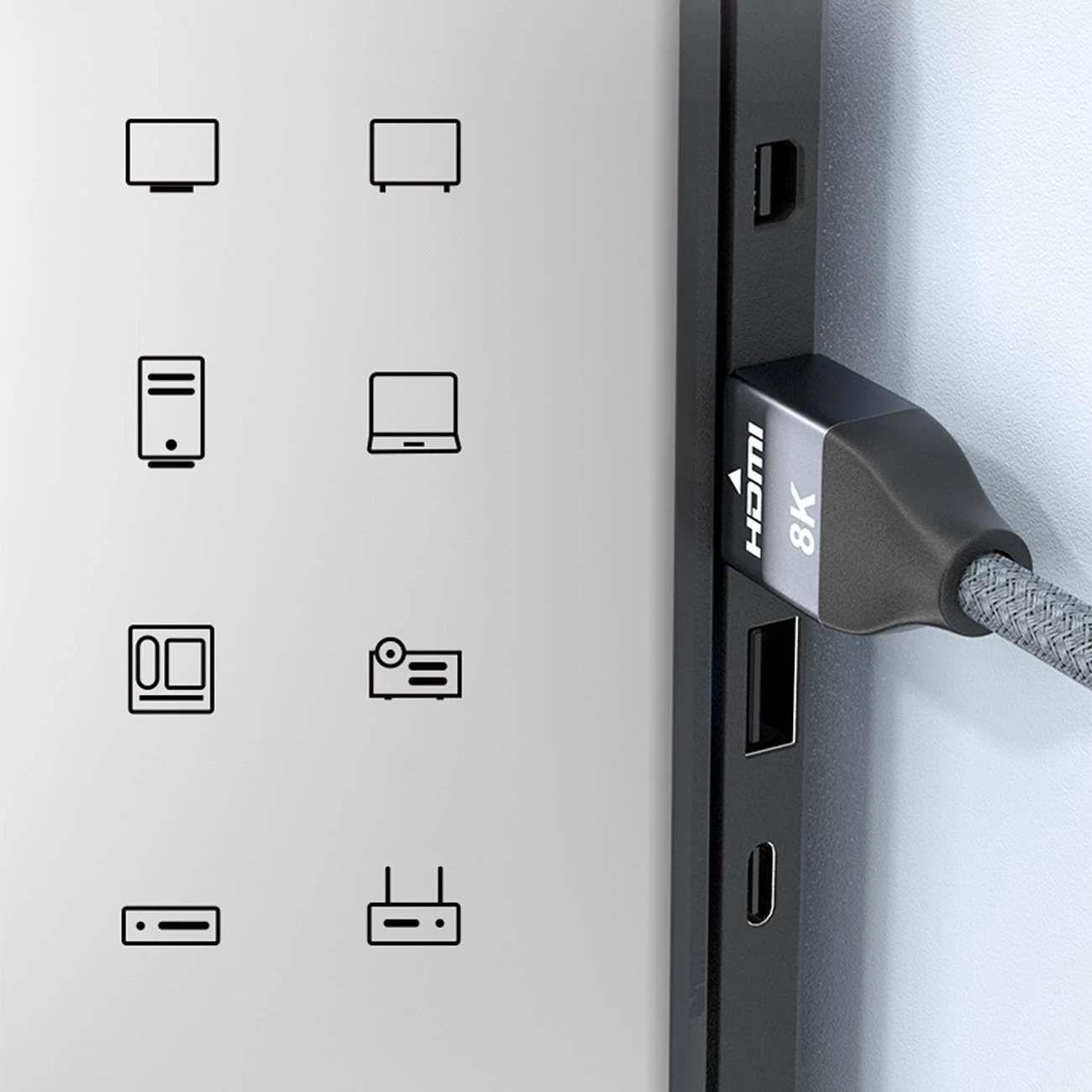 Kabllo HDMI Wozinsky WHDMI-50, 5m, 8K 60Hz, 48Gbps, argjendtë Kabllo HDMI Wozinsky WHDMI-50, 5m, 8K 60Hz, 48Gbps, argjendtë