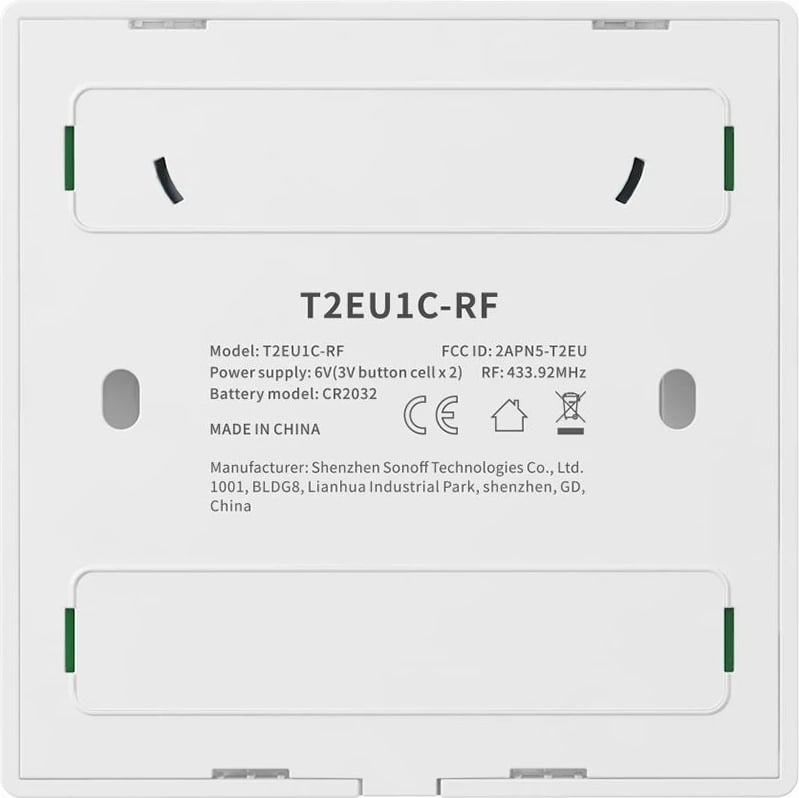 Ndërprerës Inteligjent me Prekje SONOFF T2EU1C TX, Wi-Fi, i Përshtatshëm me Amazon Alexa dhe Google Assistant, me Panel Xhami, i Bardhë. (Bardhë)