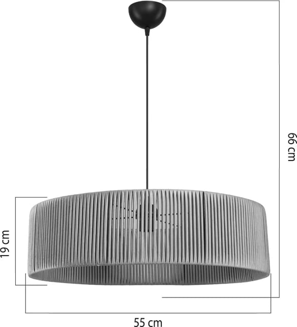 Llambë tavani një-dritare, hije natyrale, Φ55x20cm