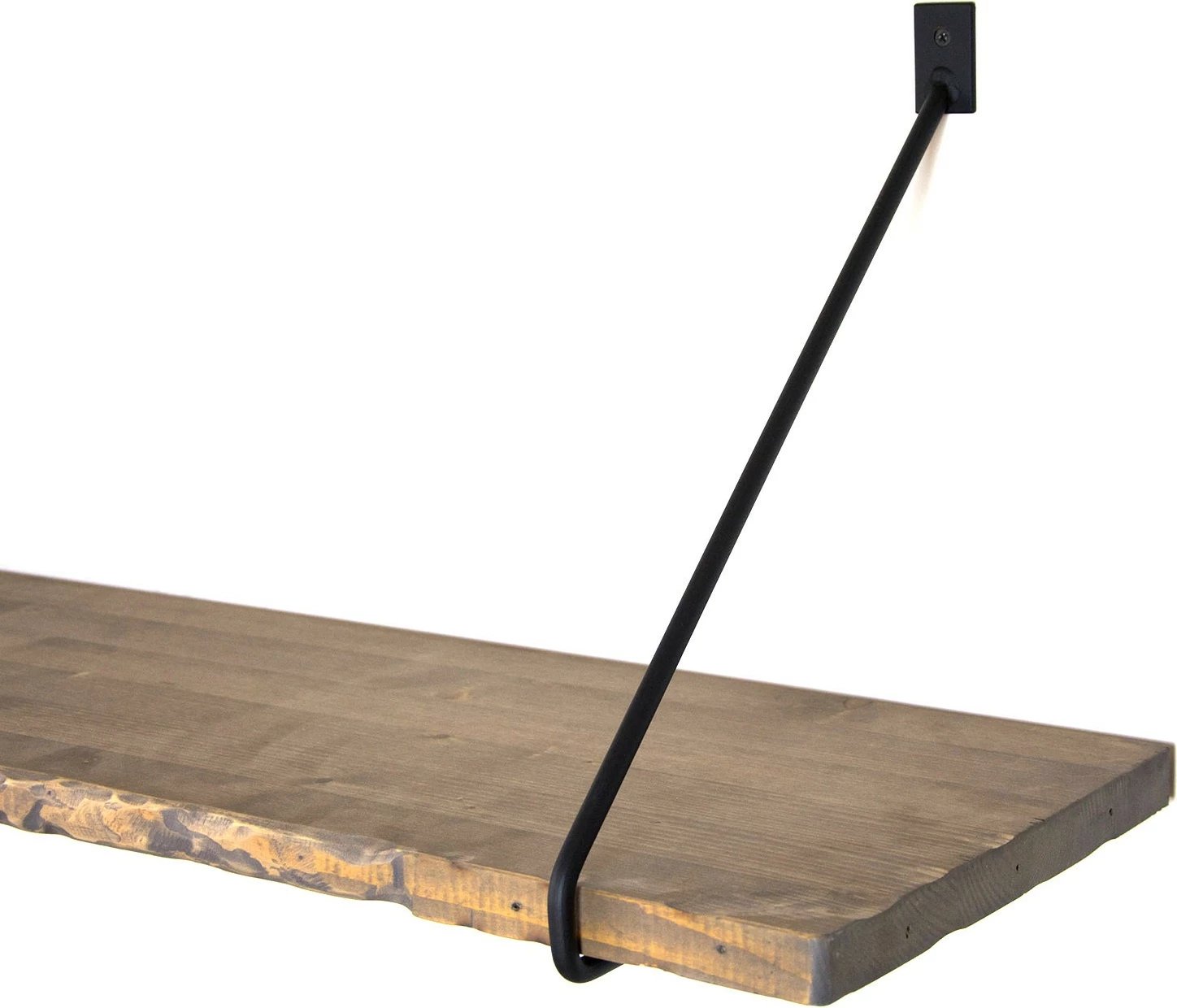 Raft dekorativ prej druri për mur, Hanah Home, Wr038, ngjyrë arre dhe e zezë