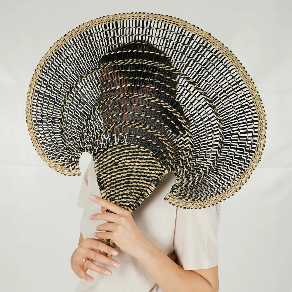 Dekor muror JABBAR, kashtë deti, natyrale e zezë, 85x59cm