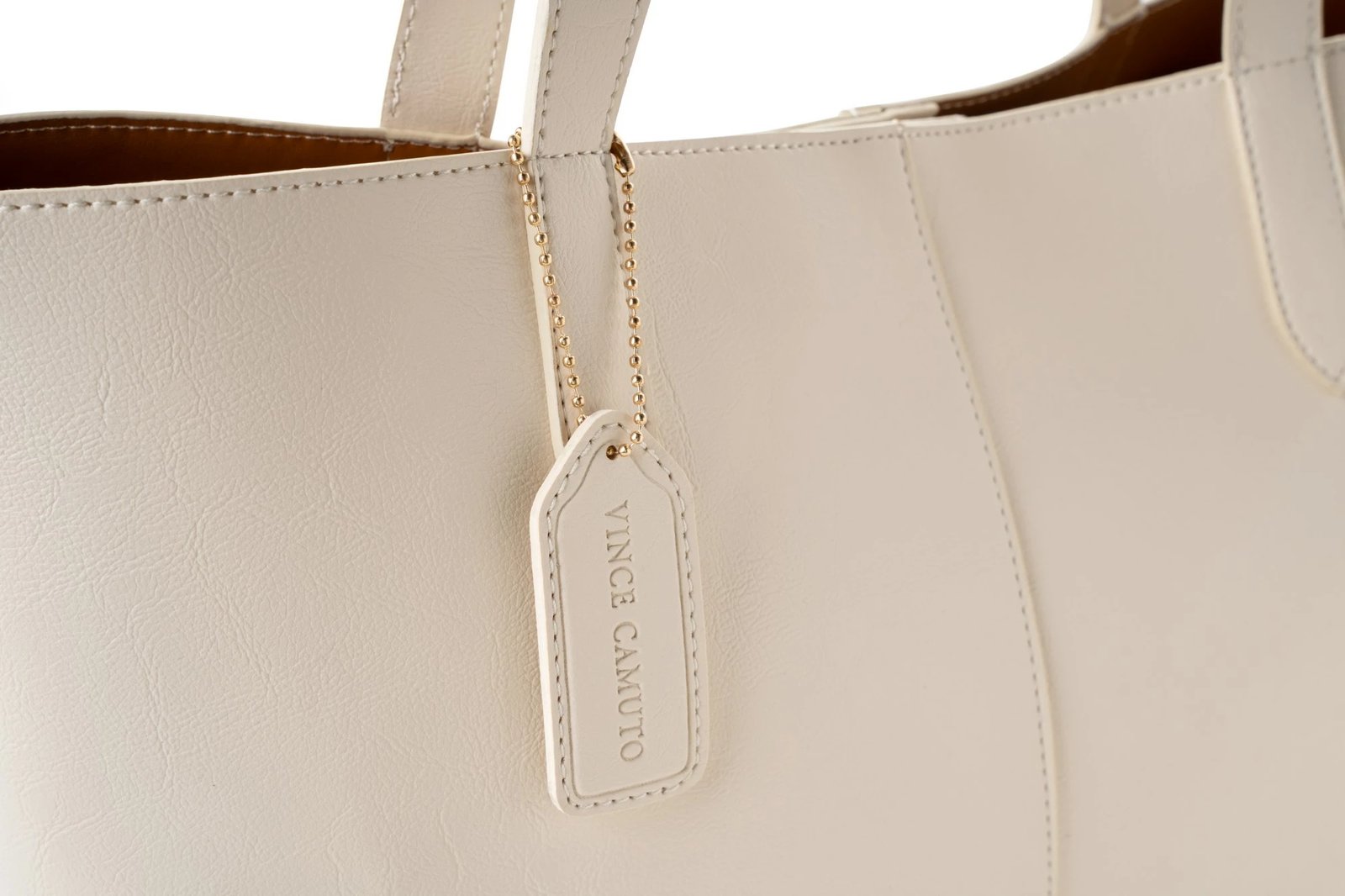 Çantë tote Vince Camuto, Savona, ngjyrë e bardhë e çelët