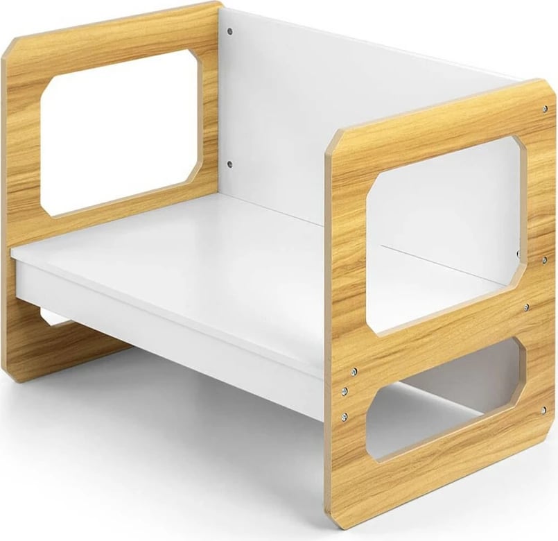 Set mobilje 3‑në‑1, Milly Mally Stella, tavolinë + karrige, modulare, MDF, për fëmijë 3–6 vjeç, Natural