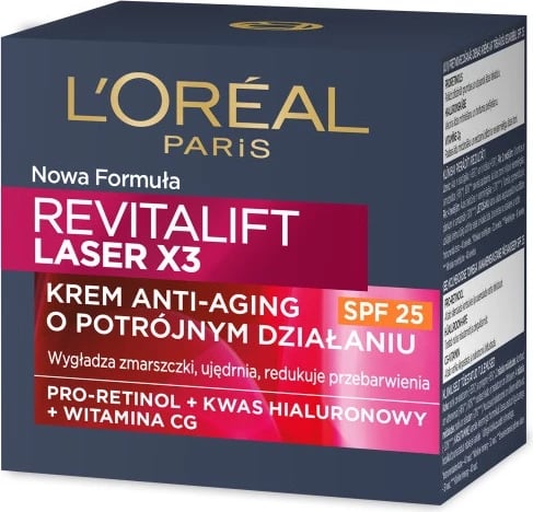 Krem dite anti-moshë për femra L'Oreal Paris Revitalift Laser X3 SPF25, 50ml