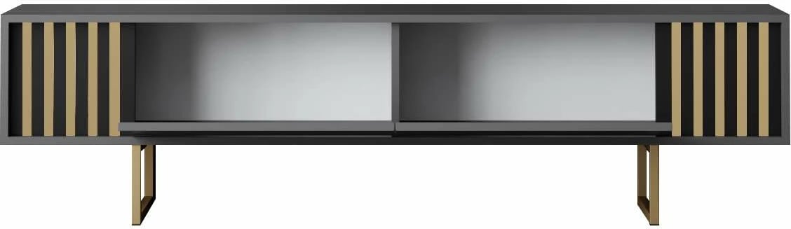 Komodë TV Hanah Home, Gold Line, antracit, ari