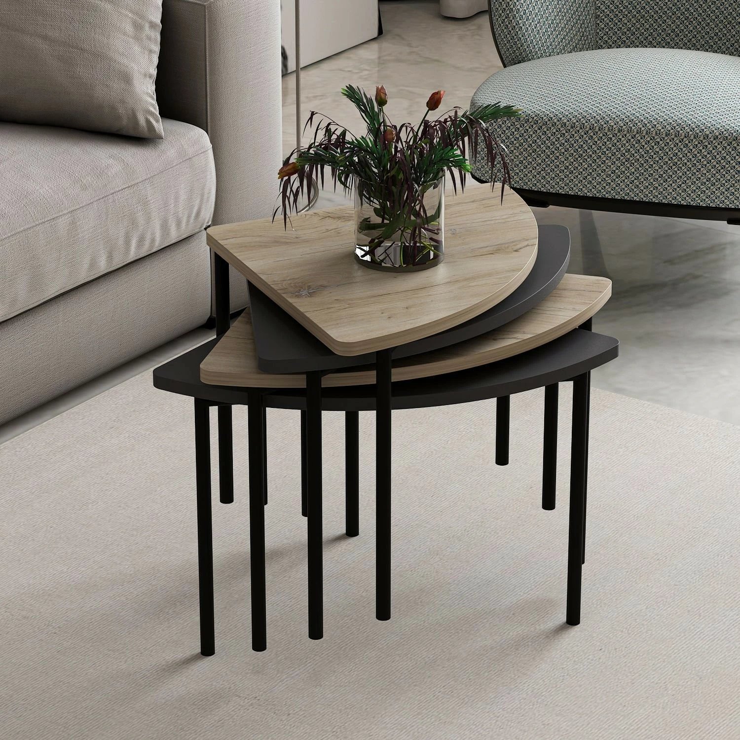 Tavolinë kafeje Emma, ngjyrë antracit, Skye Decor, 8917