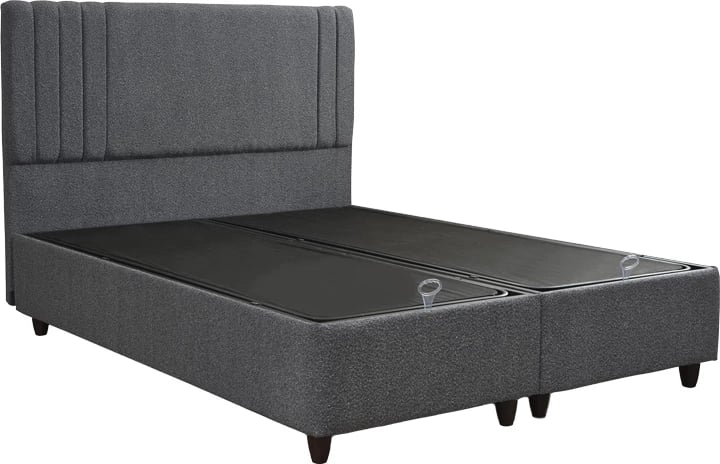 Krevat dopio me hapësirë ruajtjeje Lineo boucle ngjyrë antracit 160x200cm