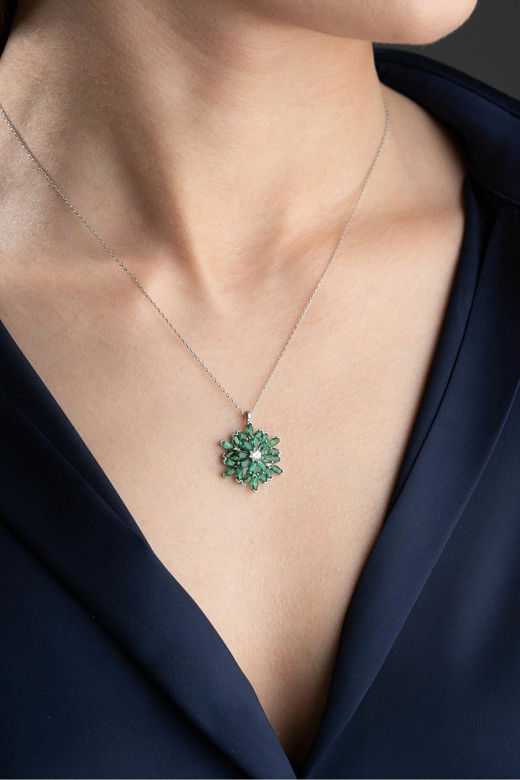 Qafore argjendi Jumeon, ngjyrë e gjelbër, DL6289