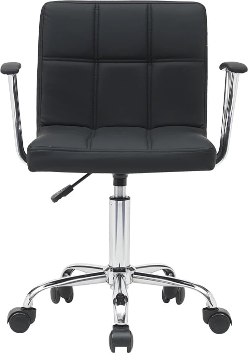 Karrige zyre Buleco pu e zezë 56x46x74-86cm