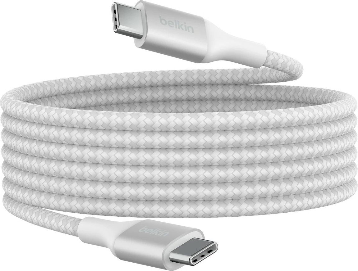 Kabllo USB-C Belkin CAB015bt2MWH, 2m, 240W, e bardhë