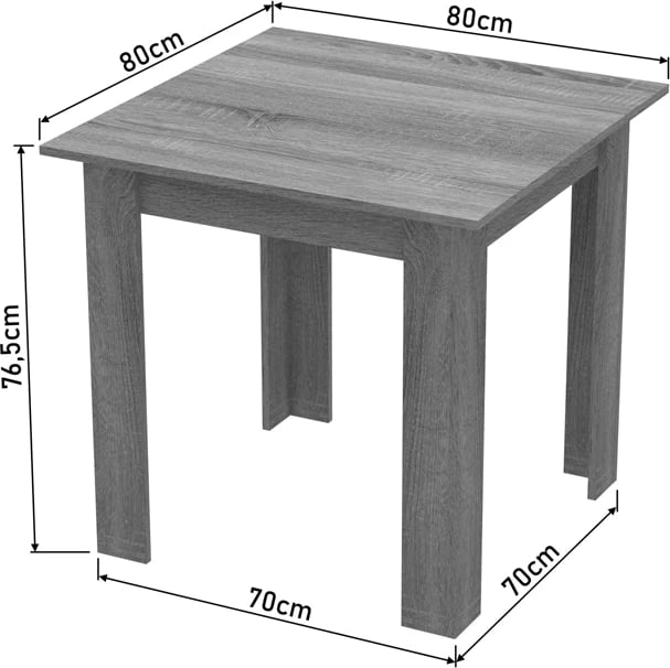 Tavolinë Manka I, ngjyrë sonoma truffle, 80x80x77cm