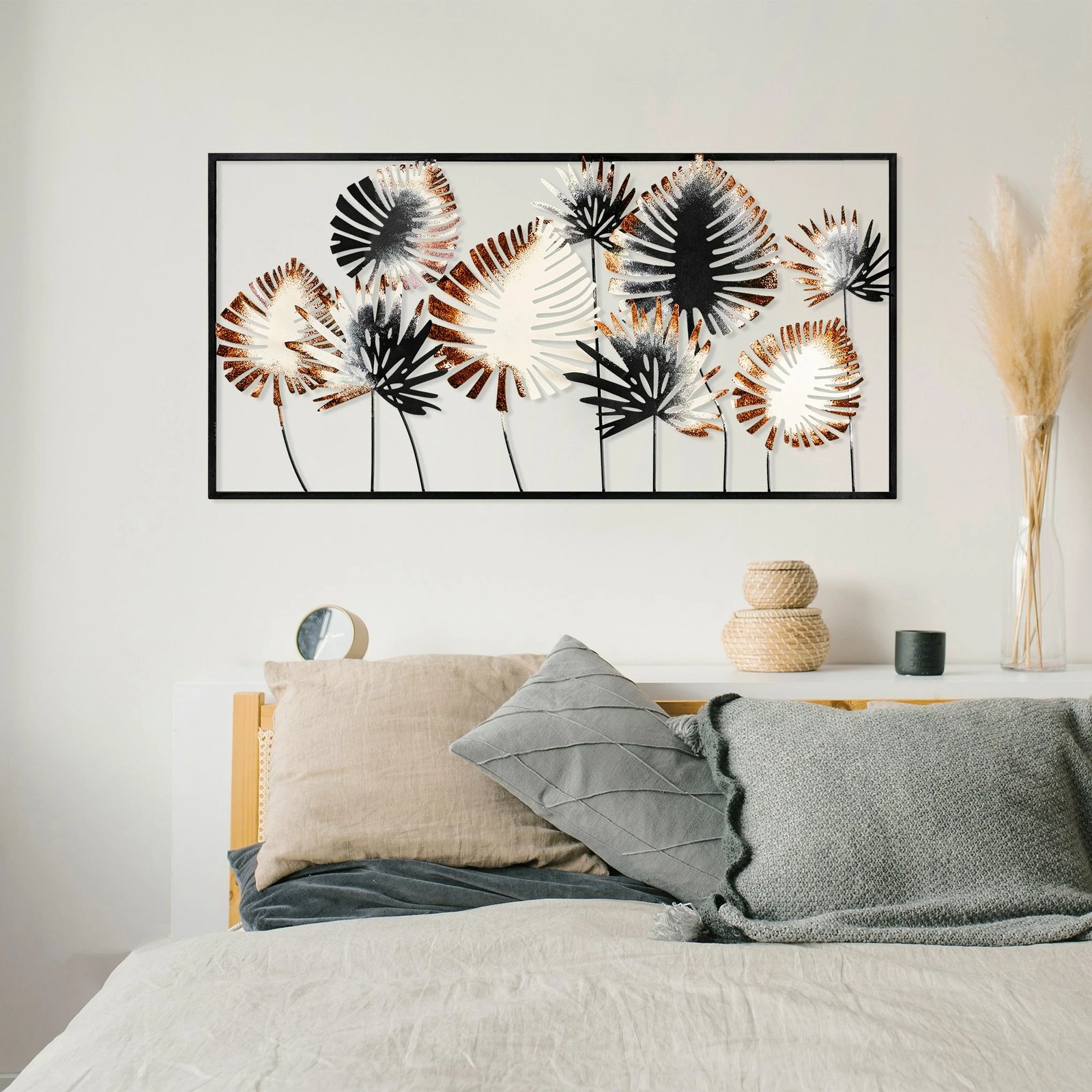 Aksesor dekorativ muri prej metali, Wallity Yıldız 2, shumëngjyrësh, 40x81cm