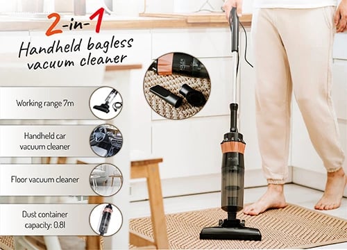 Fshesë me korent 2‑në‑1 pa qese, Adler AD 7049, 600 W, 0.8 L, HEPA 11, rreze pune 7 m Fshesë me korent 2‑në‑1 pa qese, Adler AD 7049, 600 W, 0.8 L, HEPA 11, rreze pune 7 m