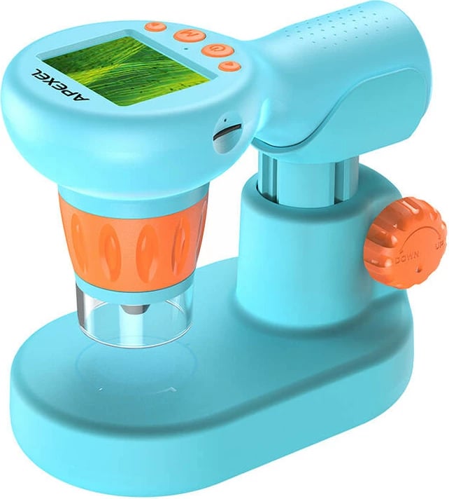 Mikroskop digjital për fëmijë Apexel APL-MS201, 800x, ekran 2 inç, Blu