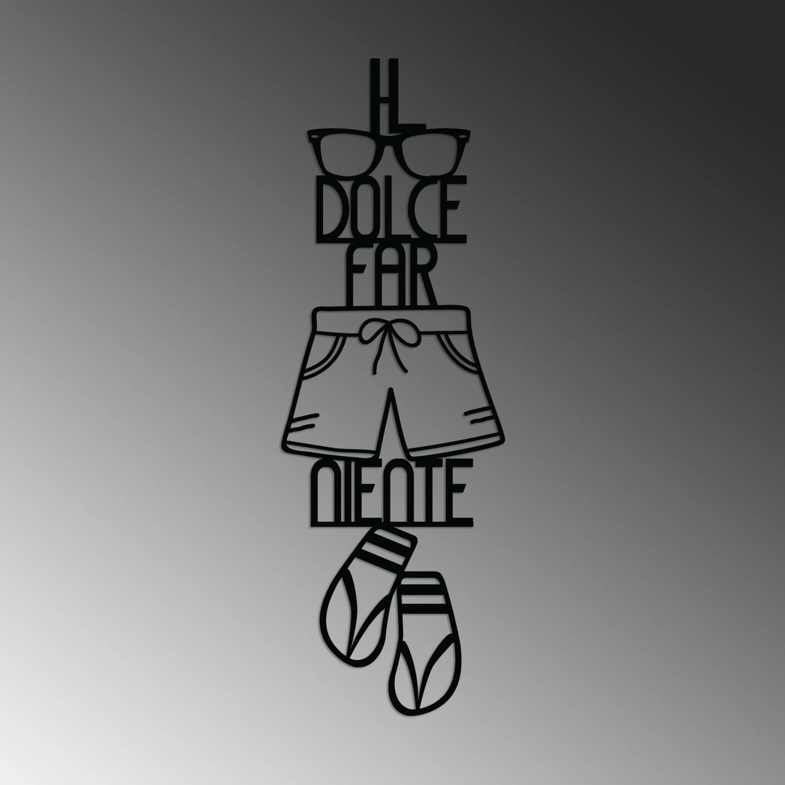 Aksesor dekorativ metalik për mur, Wallity Dolce Far Niente 3, ngjyrë e zezë, 30x85cm