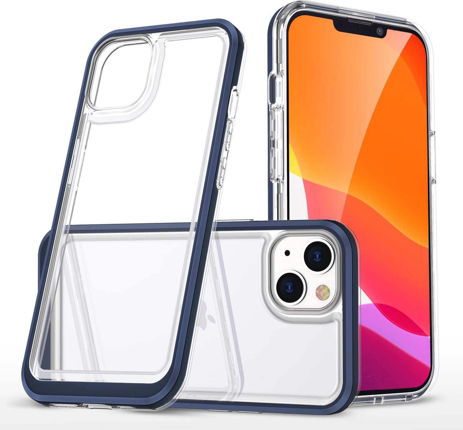 Mbështjellës Hurtel Hybrid Armor Clear 3in1 për iPhone 13 mini, Kaltër/Transparent