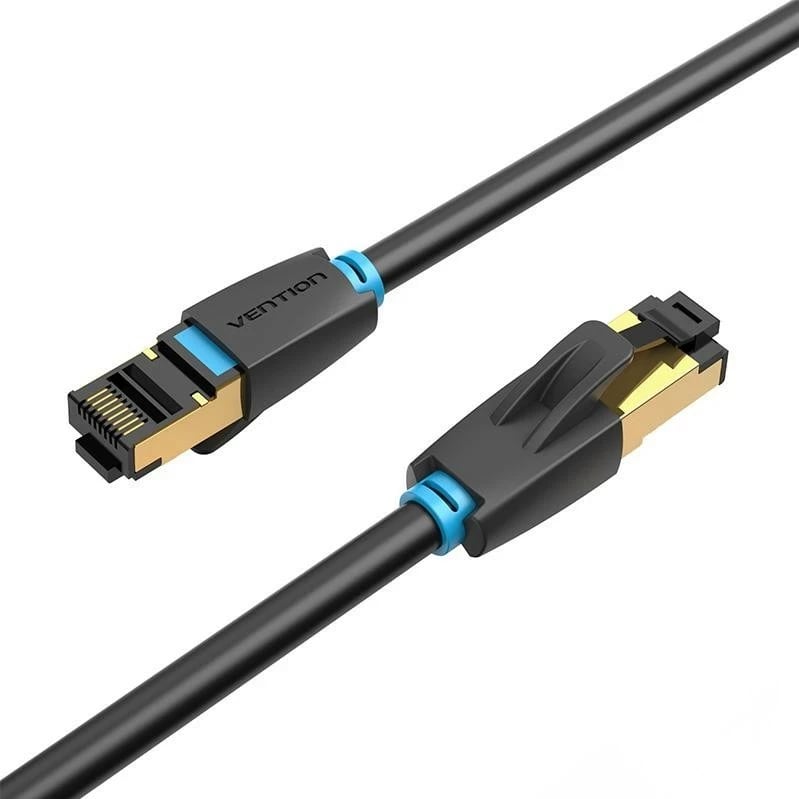Kabllo patchcord Vention RJ-45/RJ-45, Cat.8, 0.5m, e zezë
