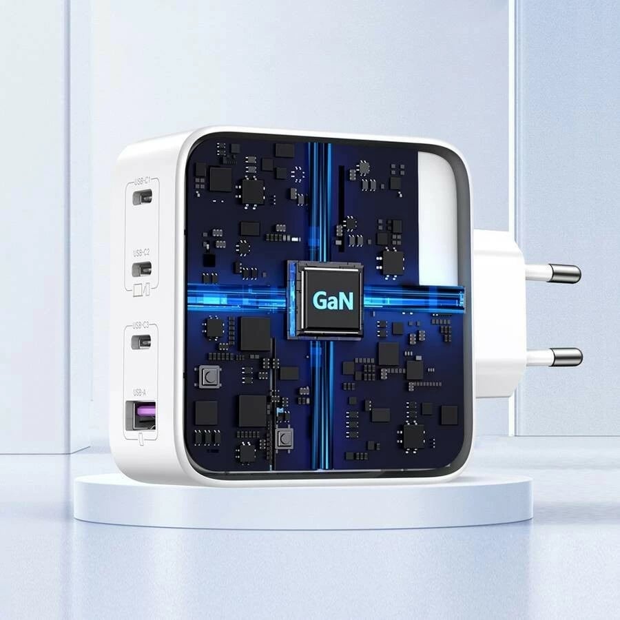 Karikues universal Ugreen Nexode 100W GaN, 4 porta USB-C/USB-A, i bardhë