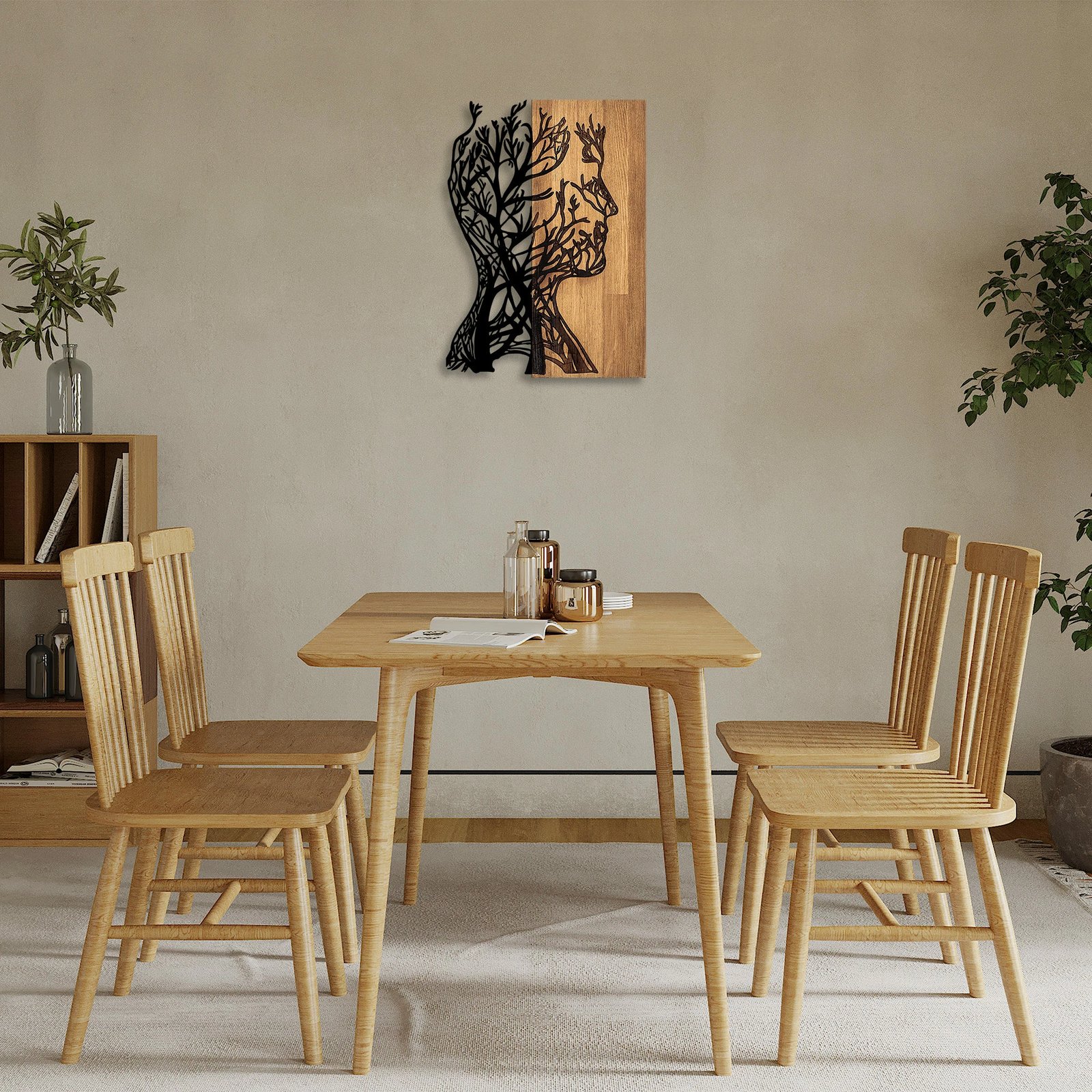 Aksesor dekorativ prej druri për mur, Wallity, njeri-dru, 319