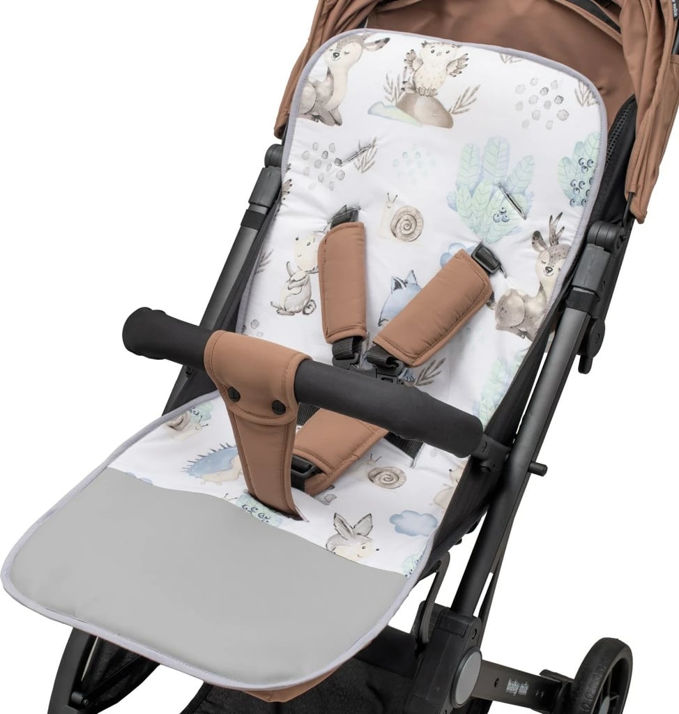 Madrac karroce, Baby Mix, Hedgehog, 78x38 cm universal, dyshefësh me pjesë poshtë eko‑lëkurë, multicolor