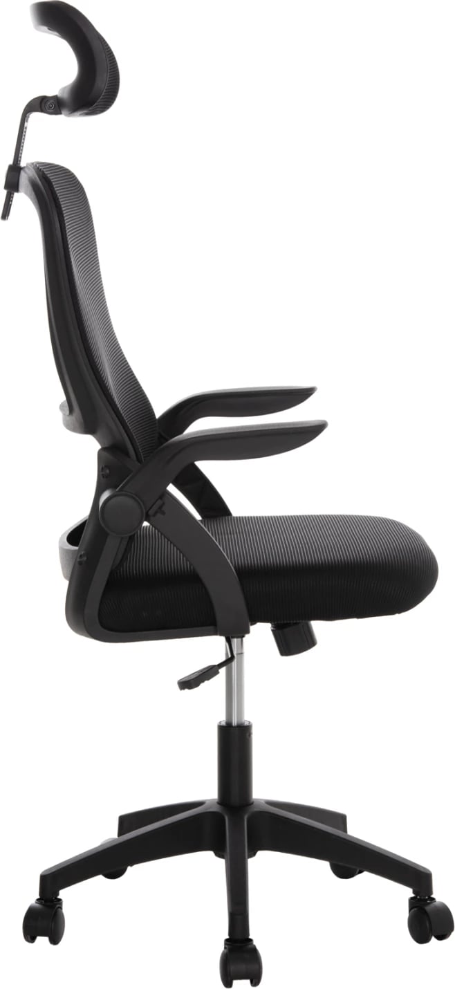 Karrige zyre BLAZER, material rrjete e zezë, krahë najloni të zinj, FH1205.01, 60.5x47x85.5cm