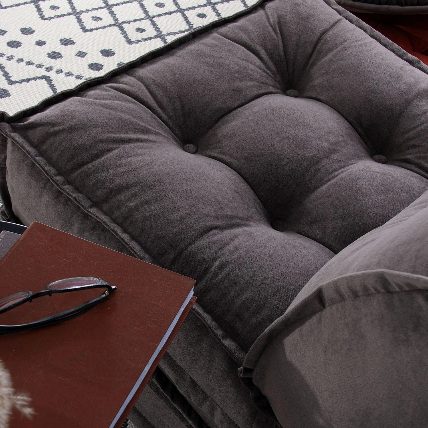 Krevat-karrige një vendës, Atelier del Sofa, kadife, ngjyrë antracit