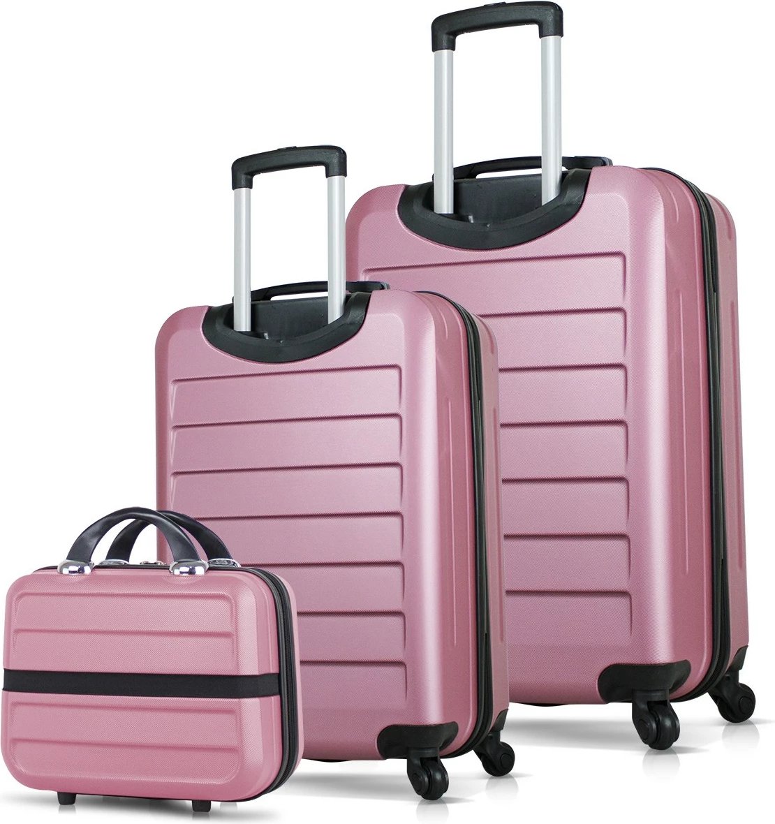 Set valixhesh (3 copë), ngjyrë rozë gold, Zoozie Bags, 8565