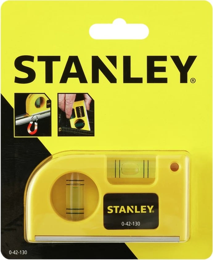 Niveli xhepi Stanley 42-130, sintetik, 139.7mm, i verdhë