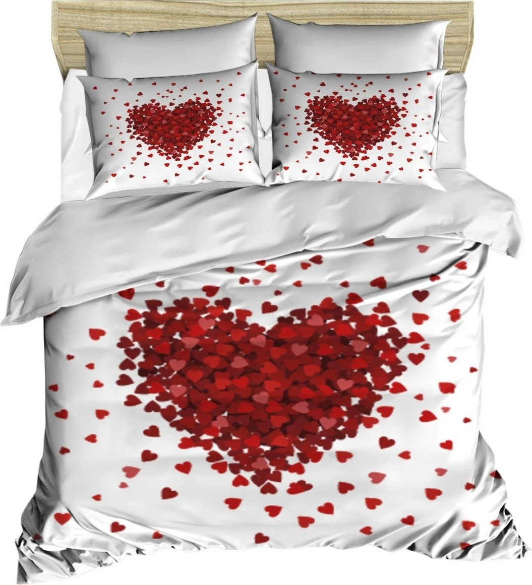 Set mbulesë për jorgan, një person, L'essentiel, 206, e bardhë dhe e kuqe Set mbulesë për jorgan, një person, L'essentiel, 206, e bardhë dhe e kuqe