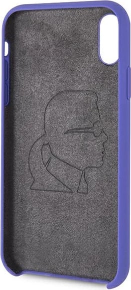 Mbështjellës Karl Lagerfeld për iPhone XR, silikon, vjollcë