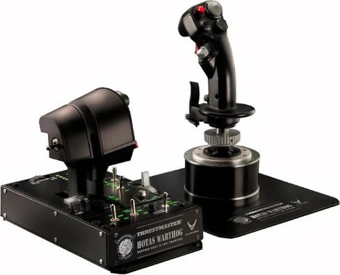 Joystick Thrustmaster Hotas Warthog, për PC, me kabllo, i zi/argjendtë, set