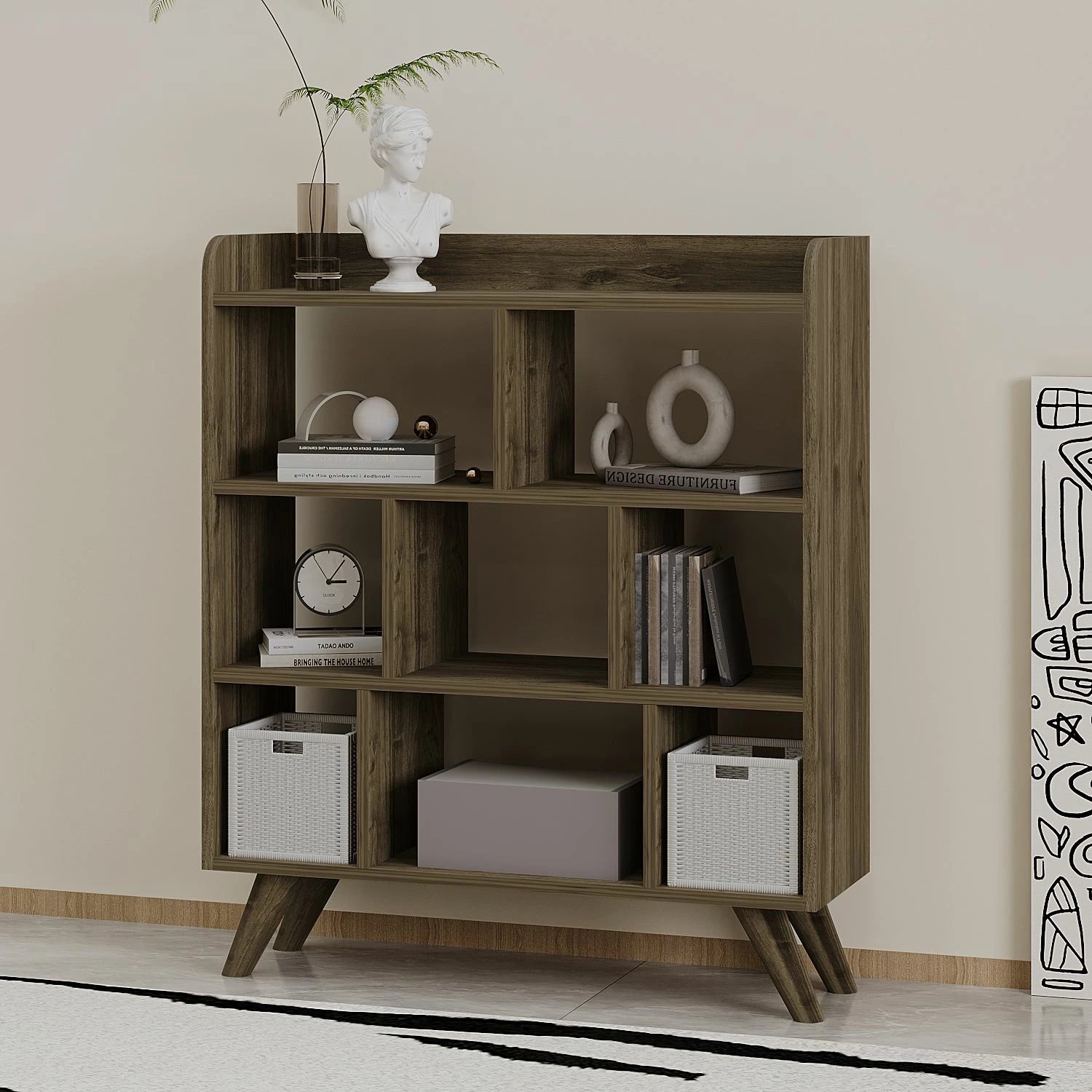 Raft librash Skye Decor, ngjyrë arre, Florida