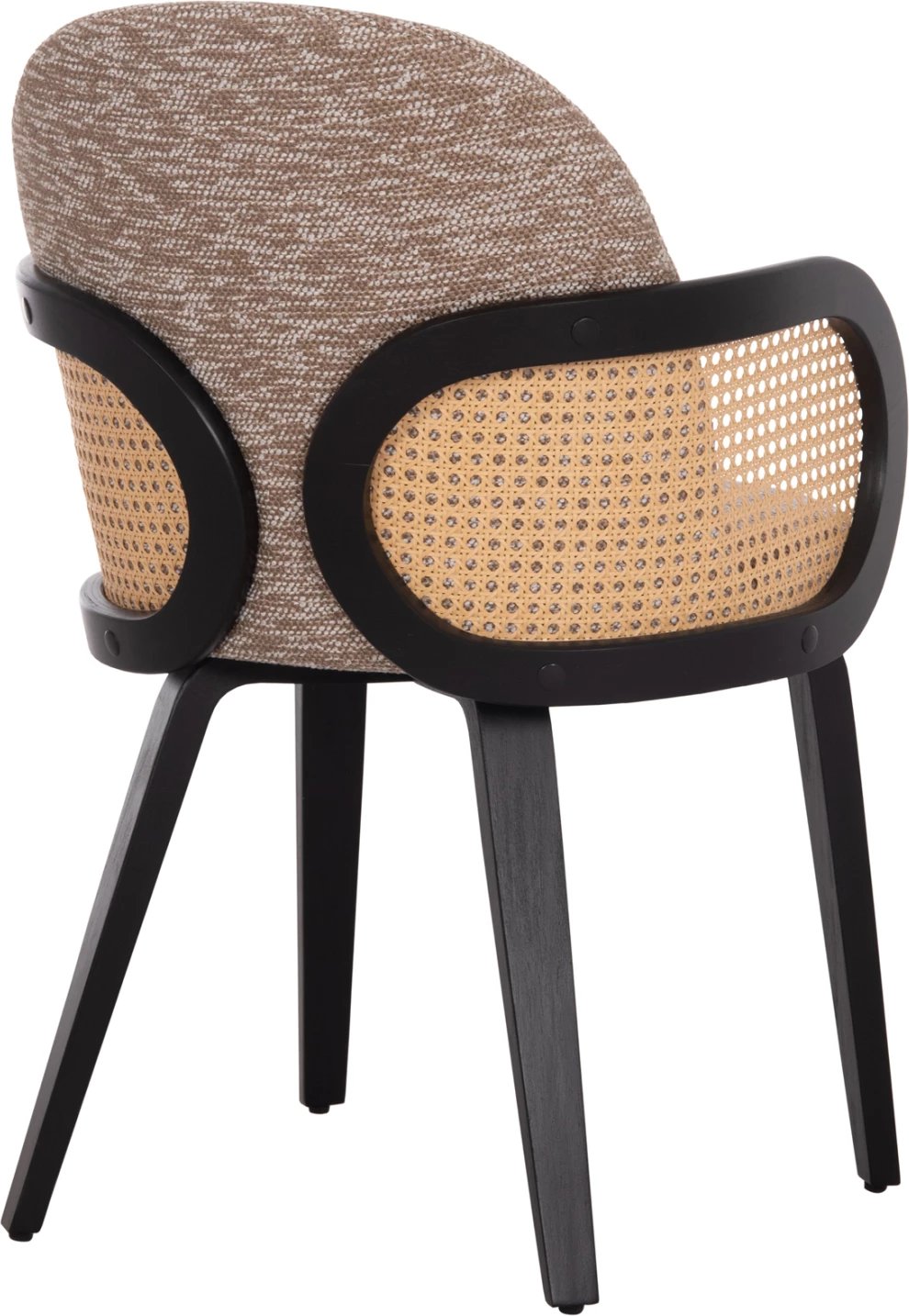 Karrige ngrënieje BECKER, dru i zi, stof kafe, 54x62x79cm