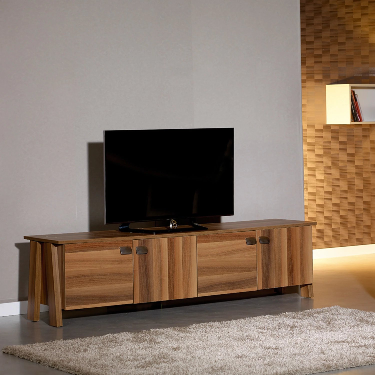 Komodë TV Story 4, ngjyrë kafe, Hanah Home