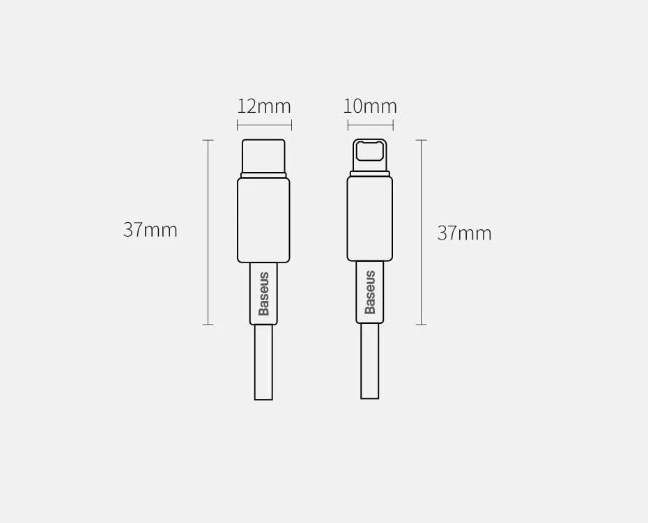 Kabllo Baseus CATLWJ-01, USB-C në Lightning, 1m, 20W, e zezë