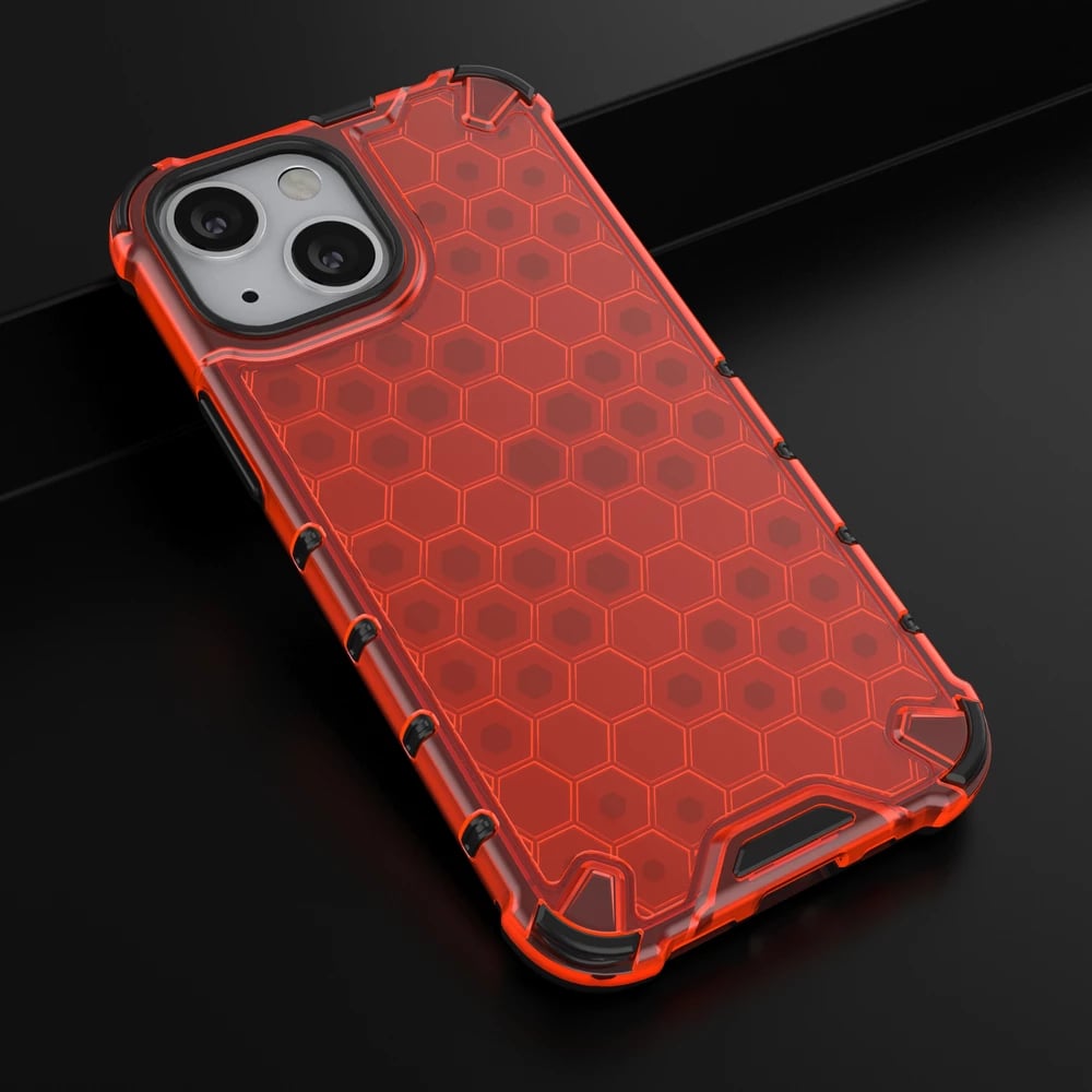 Mbështjellës Hurtel Honeycomb për iPhone 13 mini, i kuq