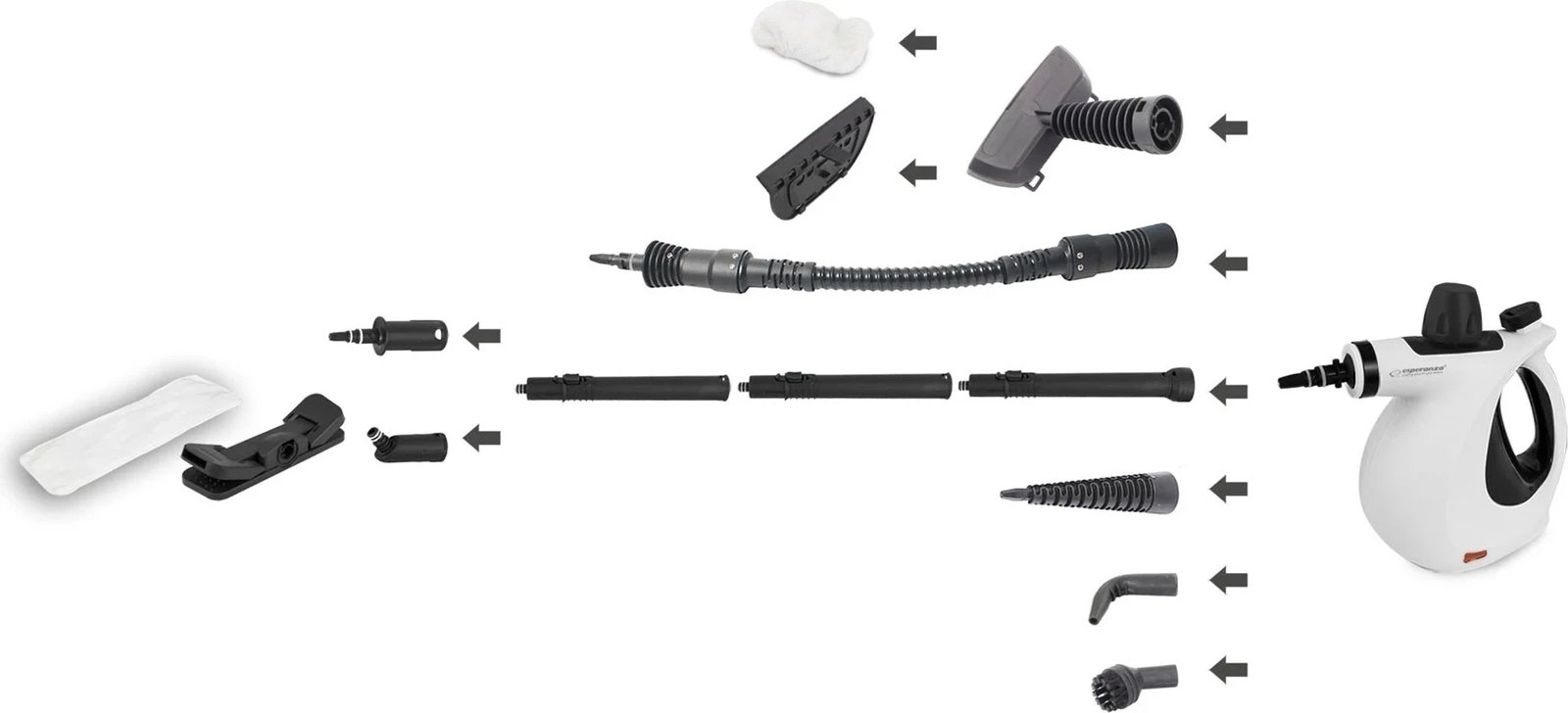 Pastrues me avull portativ Esperanza EHS008, 0.35L, 900W, Bardhë