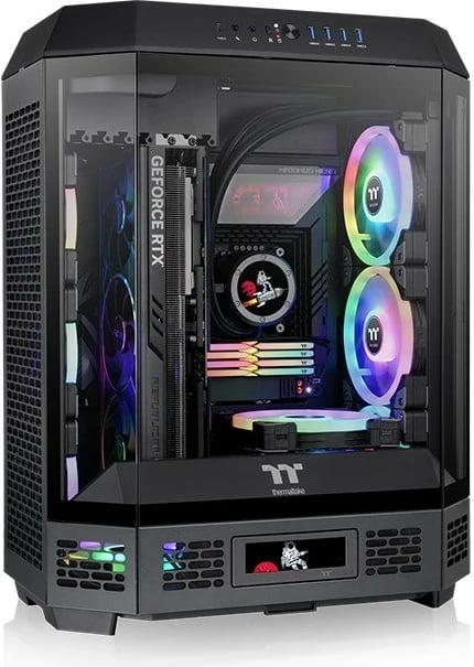 Kasë Thermaltake The Tower 600, Midi Tower, ATX, xham i temperuar, RGB, e zezë